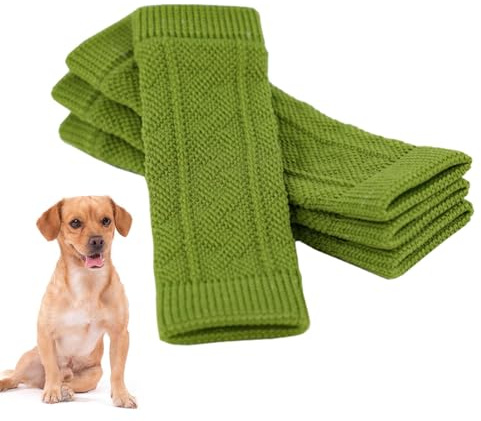 Ellenbogenschutz für Hunde – 4 Stück Ellenbogenschoner für Hunde, gestrickte Ellenbogenmanschette für Hunde | wärmende Wickel für Beine und Ellbogen für Haustiere