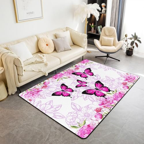 Fantasy-Schmetterling Teppich Kinderteppich Wohnzimmerteppich Schlafzimmerteppich 3D-Gedruckter Superweicher Flanellteppich 80 X 160 cm - Polyester-Soft-Touch,Leicht Zu Reinigen Mit Gummir-8599921366