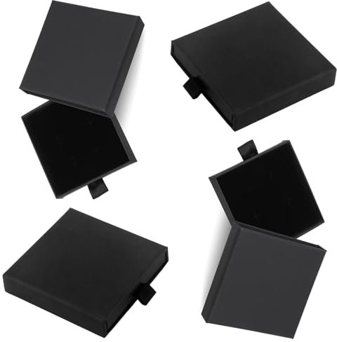 Funng Caja Regalo, 4 PCS Cajita Pendientes, Cajas para Joyas, Cajas para Simple y Práctico, Cajitas Carton Joyas para Pendientes, Collares, Pulseras, Anillos, Regalo, Embalaje