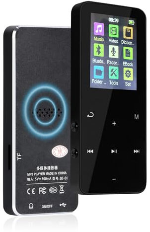 Lecteur MP3 avec Bluetooth 5.3 - Lecteur de Musique Portable Helterfolg avec Haut-Parleur HD intégré, enregistreur Vocal, Son HiFi, Fonction E-Book (8 Go)