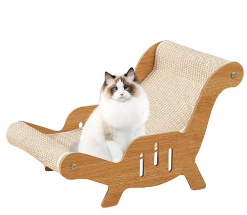 53 x 31 x 32 cm sisal-kattstol, säng, kattsoffa, klösstol, klössoffa, trä-klös-lounge, multifunktionell sisalsäng, bärbart sovbo
