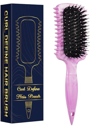 Spazzola per definire i ricci, spazzola per capelli ricci volumizzante, prodotti per districare e modellare senza sforzo i ricci da donna e da uomo su tutti i tipi di capelli bagnati o asciutti