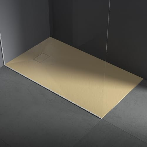 Piatto doccia in resina 70x160 cm effetto pietra colore beige CUBA