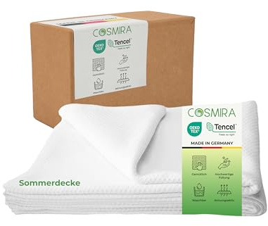 Cosmira® Tencel Sommerbettdecke 135x200 – leichte, atmungsaktive, allergikerfreundliche Decke für optimalen Schlafkomfort – nachhaltig, hautfreundlich mit Klimafunktion – Öko-Tex Zertifiziert