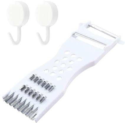 pclapora 5 in 1 Multifunzione Taglierina Verdure, Frutta Verdura Grattugia, Con Due Ganci Autoadesivi, Impugnatura Ergonomica in Plastica Resistente, per Cetriolo, Carote, Patate ecc