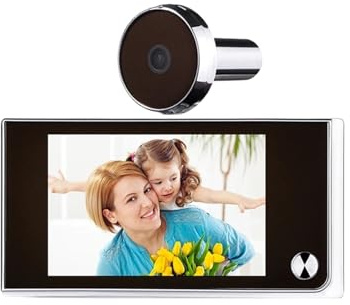 VEKELETE 3.5 Inch Doorbell Peephole Viewer Digital Door Camera 120° LCD 2 Million HD Pixels Cat Eye Door Bell Outdoor Monitor(Peephole Camera)