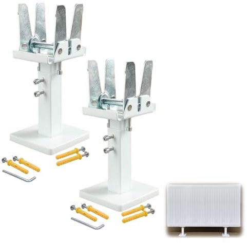 WRQIOO 2 Pack Radiator Floor Mounting Feet Kit, 14-21cm Adjustable Radiator Support Feet, Floor Mounting Radiator Leg Kit, Column Radiator Brackets for Plate Radiator, able to Meet Various Needs