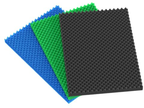 Pawfly 3 Pack Aquarium Filter Media Pad for Fish Tank Filters Aquarium Filter Media Sponge Filter Floss for Sumps Ponds Hydroponics Fine Medium Coarse Foam Floss for Water Filtration, 65cm L x 46cm W