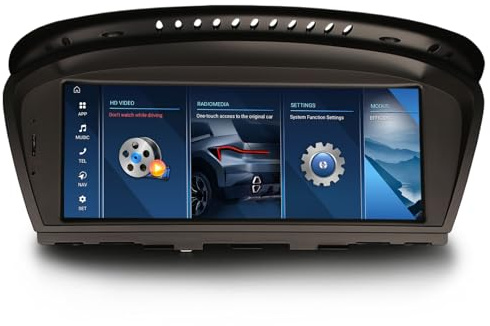 Qualcomm 8.8 Pantalla 8-Core 4GB+64GB Android 14 Radio Coche Bluetooth para BMW Serie 3 E90 E91 E92 E93 Serie 5 E60 E61 Serie 6 E63 E64 CIC Soporta IPS iDrive Wirelss CarPlay Android Auto WiFi 4G DAB