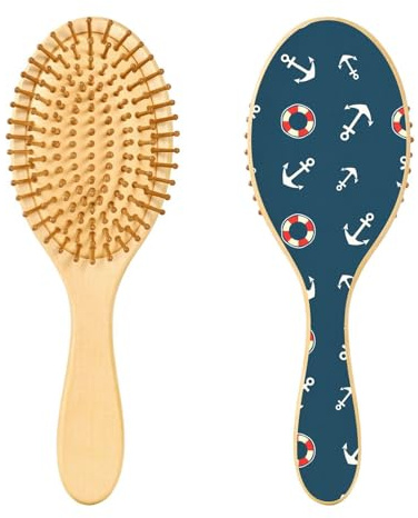 Motif Navy Detangler Hair Brush for Women Men Wet & Dry -Free Curly Hair Detangling Brush with Soft Bristles Travel Brush for Boys Girls All Hair Types