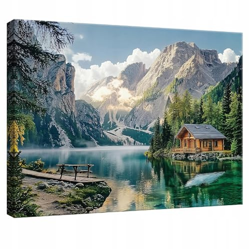 WallArena Leinwand Bilder Berge Gebirge 40x30 cm | Leinwandbilder, Bild auf leinwand, Format: 40x30 cm (BxH) - einteilig auf Canvas Leinwand. Das Leinwand Bilder ist in