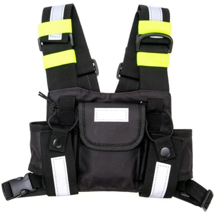 Chaleco de pecho para radio, correa de hombro ajustable, paquete frontal para walkie talkie para -5R TYT TH-UV8000D MD-380