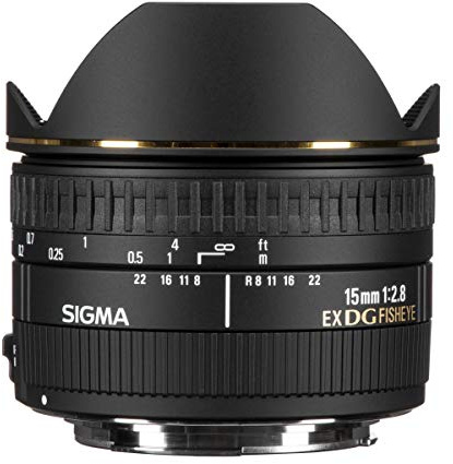 Sigma 15 mm F2,8 EX DG Diagonal Fisheye-Objektiv (58 mm Filtergewinde) für Canon Objektivbajonett