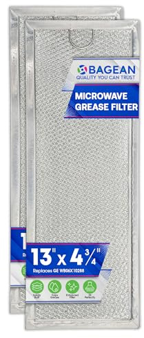 Microwave Grease Filter Replacement 13 x 4.7 WB06X10288 Compatible with GE Microwave Filter Replacement - Aluminum Mesh Filters for Kitchen Stove Vent - Filters Range Oven Air (2-Pack)