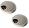 sossai® Passacavo con guarnitura a spazzola per scrivanie, uffici & piani da lavoro | Set da 2 | KDM1-GS | Design: acciaio spazzolato | Diametro: 80 mm | Materiale: Metallo