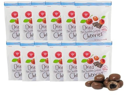 Milk Chocolate Covered Dried Cherries (Case of 12 - 6oz bags)
