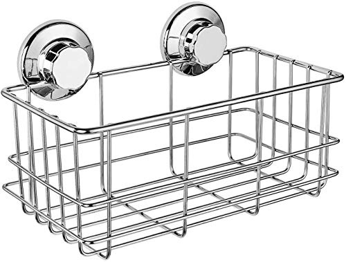 SANNO Saugnapf Tiefdusche Behälter Korb Badewannenhalterung Wandhalterung für großes Shampoo Dusche Gelhalterung Bad Aufbewahrung - Rostfreier Edelstahl Bad Aufräumung