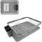 Anika 69069 - Scolapiatti da cucina, portaposate separato, vassoio antigoccia rimovibile, 41 x 32 x 9,5 cm, colore: Grigio