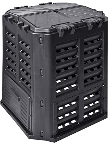 vidaXL Compostiera da Giardino Composter Biocompostiera Organico Bidone Contenitore per Umido Riciclo Compostaggio Esterno Nera 360 L