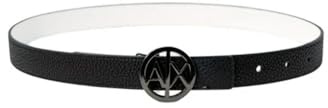 Armani Exchange Cintura da donna Essential, Double Face, logo Circle, nero/bianco, S