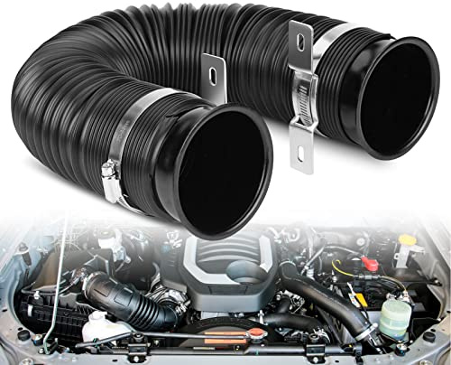 Universell Flexibles Kaltluftansaugrohr 76mm, 2 Clips | Maximiert Luftstrom Für Verbesserte Gasannahme, Flexible Aluminium-Gummi-Mischung