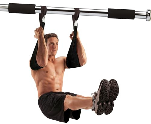 Taeku Correas Abdominales, AB Straps para Entrenamiento Abdominal Fitness Barra de Tracción Slings para Barra de Dominadas Soporte para Brazos (Negro)