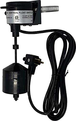 PumpSpy Vertical Float Switch for Sump Pumps – Universal Pump Switch Replacement with 10 ft Cord, Water Level Control