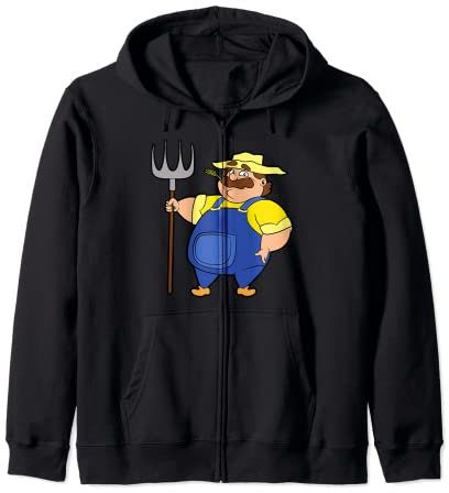 Pitchfork Hayfork Agriculture Husbandman Farmer Farm Farming Zip Hoodie