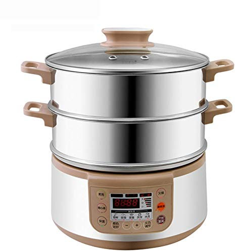 Samnuerly Vaporera eléctrica de Tres Capas para Alimentos, de Acero Inoxidable, de Gran Capacidad, 1300W, 10L