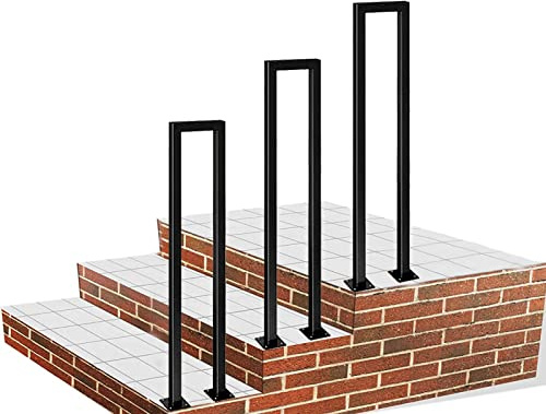 Advap Garden Stair Railing Transitional Handrail, Hand Rails for Outside Steps, Terrace Decking Balustrade for Indoor Outdoor, Black Handrail Picket for Exterior Step (Size : 75cm(2.5ft))