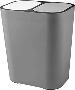 LUCBEI Badezimmer Mülleimer Badezimmer Küchenmüll kann den Müll zum Sortieren des Typs zum Trocknen und der nassen Trennmüll mit Deckel schieben Abfalleimer Müllkollektion Assistant (Color : Grigio)
