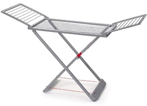 Acan Tradineur - Tendedero Plegable 100% de Resina, 20 Metros de Espacio de tendido. Fabricado en España, válido para Interior y Exterior, con Bloqueo de Seguridad, 180 x 108 x 55 cm (Gris)