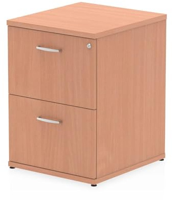 OPO Impulse Freestanding 2/3/4 Drawer Storage Contract Filing Cabinet with Anti-Tilt Mechanism & Lockable Office | Heat Resistant Beech Melamine Finish Beech 2 Drawer