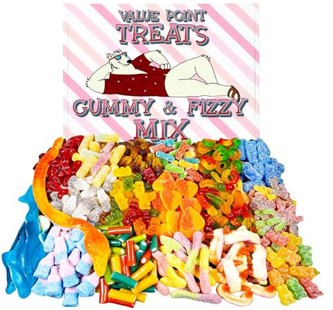 TREATS Retro Sweets Premium Gift Box: 1kg Pick and Mix Sweets, Mixed Sweets Hamper, Jelly Candy for Birthday, Valentine, Sour & Sweet Gummy Mix