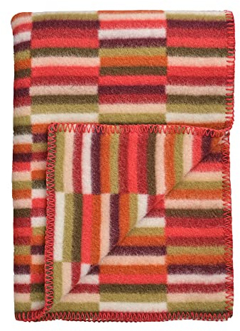 RØROS TWEED - Ida - Wolldecke aus norwegischer Lammwolle - Design von Anderssen & Voll - Deckenmaße: 135 x 200 cm (6001 - Red Shades, 135 x 200 cm)