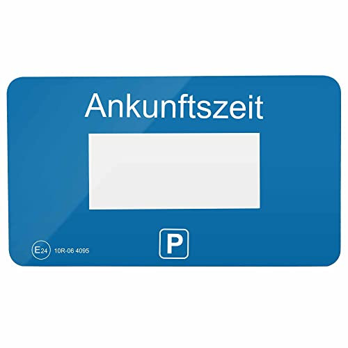 Parkwächter V1 Klebepads mit Parkscheiben-Folie für die elektronische Parkscheibe, 2 Stück, deutsch, blau