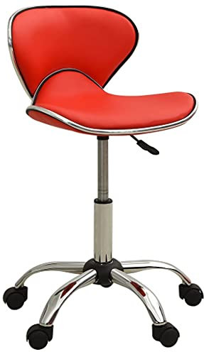 INLIFE 323675 Salon Spa Stool Red Faux Leather,6.45kg,323675