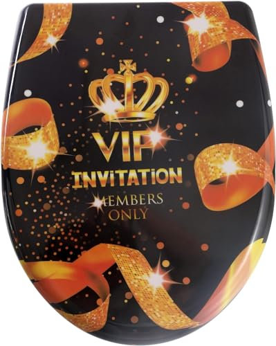 Yelcona WC-Sitz Duroplast,max. Belastung der Klobrille 150 kg Toilettensitz mit Absenkautomatik und Schnellverschluss für die einfache Reinigung, (VIP)