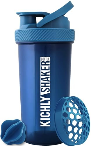KICHLY Shaker Bottle (800 ml) Plastic Protein Shaker Bottle with Mixing Ball - Non-Leak Cap – Perfect Fitness & Workout Partner, Navy - Pack of 1