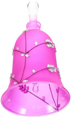 PRETYZOOM Campanello da in Vetro Borosilicato Viola Campanello per Servizio Alberghiero Reception Hotel Bar Cucina Leggero e Facile da Trasportare Decorativo e Durevole