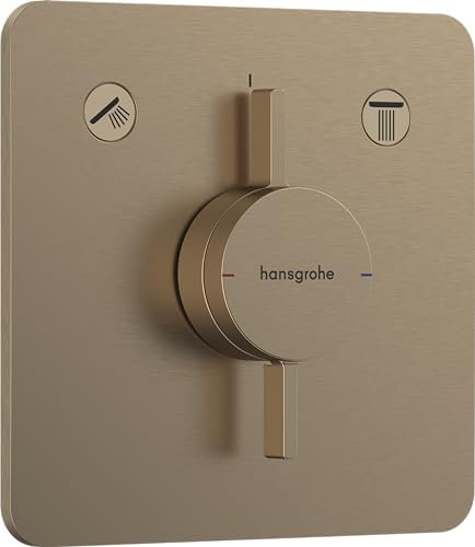 hansgrohe DuoTurn Q - shower mixer conceiled for 2 functions, shower mixer tap, single lever shower mixer for iBox universal 2, brushed bronze, 75414140