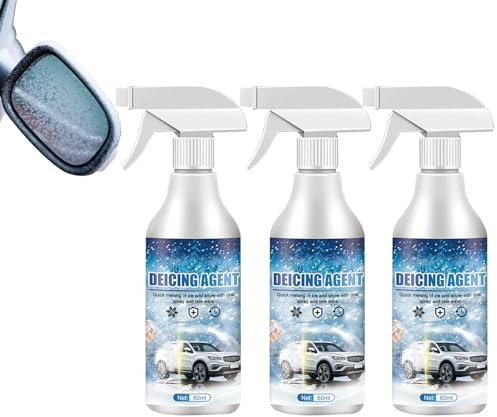 Recitem Scheibenenteiser,Schnelles EIS Schmelzen Spray Auftauen Anti Frost Spray Deicer Spray für Fenster Spiegel Schlüsselschlösser,Auto Windschutzscheibe Deicing Spray Schnee Schmelzen (3 Stück)