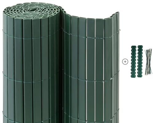 casmartis Premium PVC Sichtschutzmatte - grün - 220 x 300 cm - Zaunsichtschutz, Sichtschutzzaun, Balkonverkleidung, Zaunblende Garten Balkon Terrasse