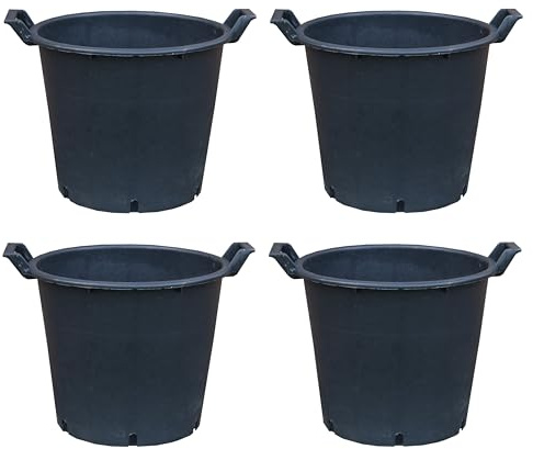 30L Heavy Duty Large Garden Pot with Sturdy Handles – UV Stable, Frost Resistant, Lightweight Container for Trees, Shrubs, Veg, and Garden Waste 4x by Thompson and Morgan (4)
