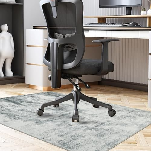 Famibay Protector Suelo Silla Ruedas 90 x 120 cm Antideslizante Alfombra Silla Escritorio Alfombra Silla Gris Lavable para Silla de Oficina Baldosas Suelos Duros