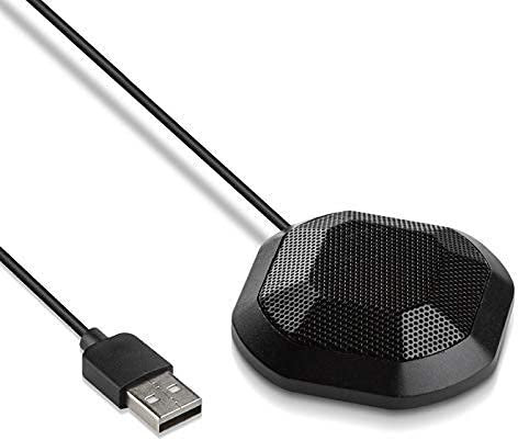 UHJKLA Microphone USB de conférence pour PC Portable, Micro PC avec Microphone d'ordinateur à condensateur omnidirectionnel pour réunion, Jeux, Enregistrement, Chat