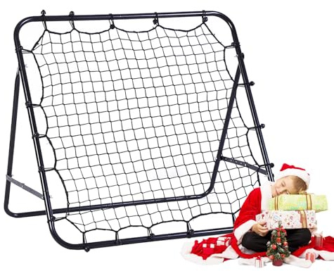 Tour Rebounder-Netz, Training, Fußball, Kickback, Ziel, Pro für Kinder, Spielunterricht, verstellbar, tragbar, Fußballtür, 62 x 62 cm, Hellschwarz, 62 x 62 x 50 cm