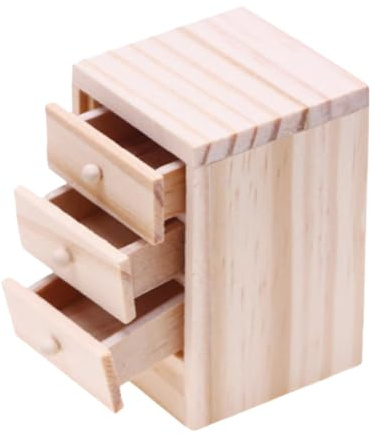 Toyvian Miniatur Schubladenschrank 1:12 Puppenhaus Nachttisch Aus Holz Mit Funktionalität Realistischer Mini-Aufbewahrungsschrank Für Puppenhaus Schlafzimmermöbel Zubehör