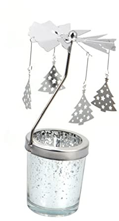 ABOOFAN Romantischer Weihnachtsbaum Kerzenhalter Drehbarer Kerzenständer Chic Tischdeko Für Weihnachten Hochzeit Und Zuhause Feierliche Stimmungsschaffung