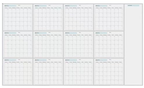 Wandkalender, Jahreskalender, riesiger Wandkalender, löschbarer Jahreskalender, Wandposter undatiert, riesige Größe, trocken abwischbar, laminiert, wiederverwendbar, verbessert die Organisation,